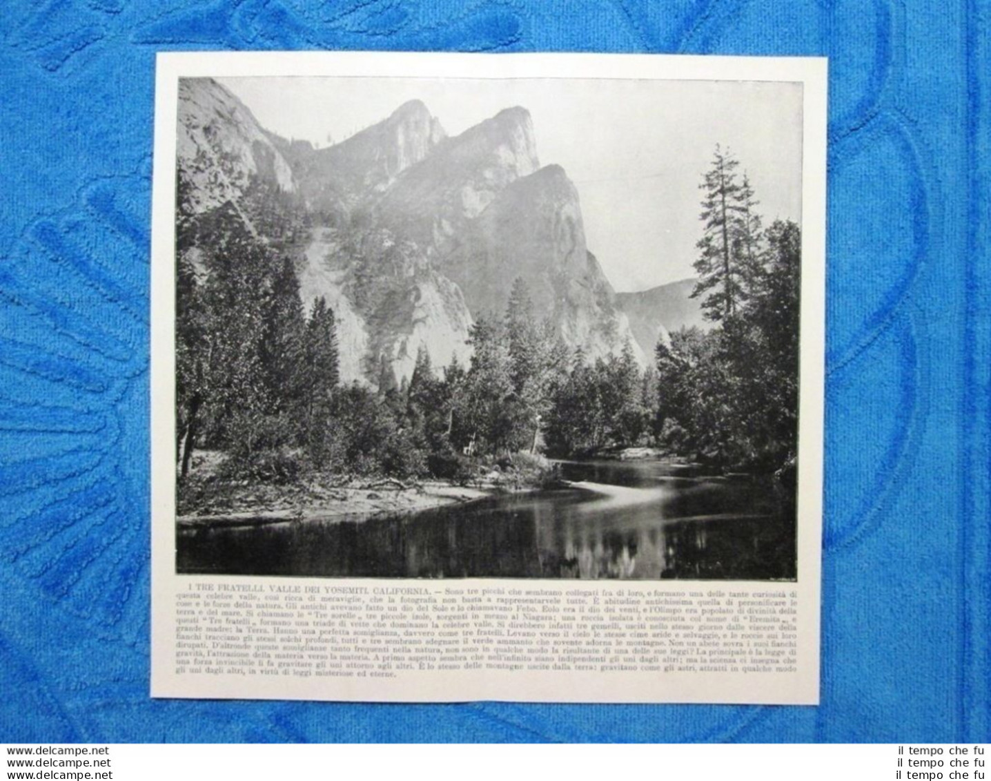 Rara Veduta Di Fine '800: I Tre Fratelli. Yosemiti + Piroghe Sul Fiume Tanoe - Ante 1900