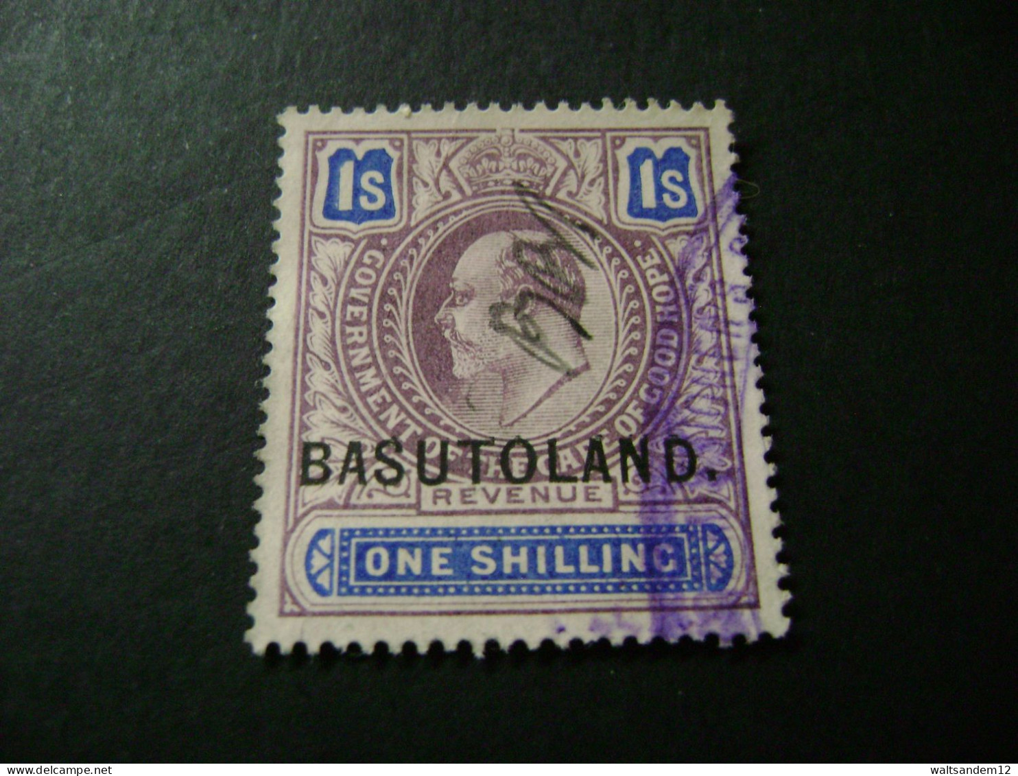 Basutoland - C1910 KEVII 1/- (overprint On COGH Stamp) - Used Revenue Stamp. - Andere & Zonder Classificatie