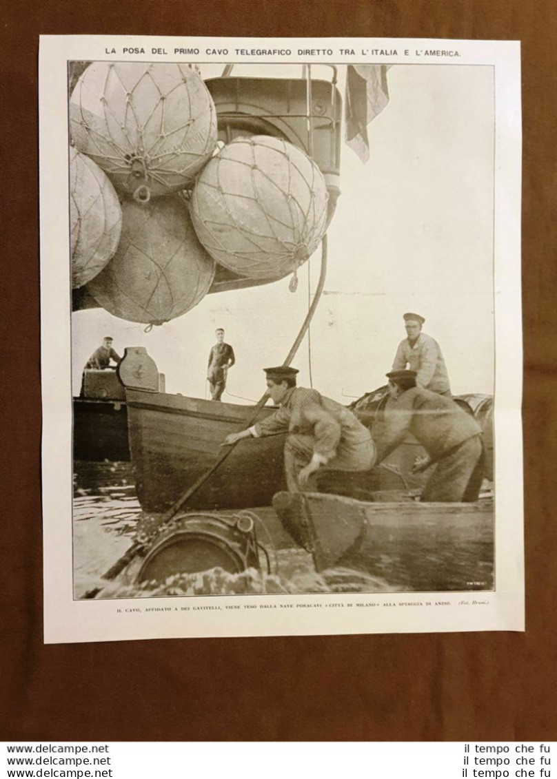 Anzio Nel 1925 Posa Primo Cavo Telegrafo Italia - America Nave Città Di Milano - Sonstige & Ohne Zuordnung