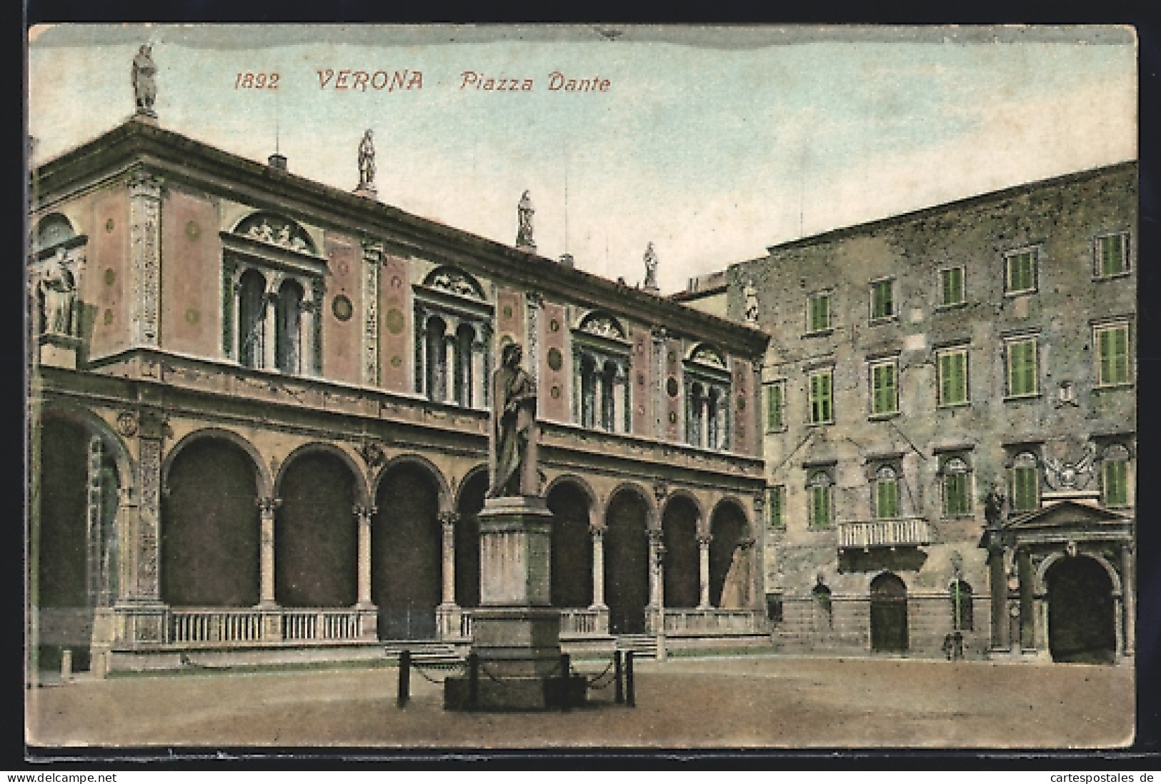 Cartolina Verona, Piazza Dante  - Verona