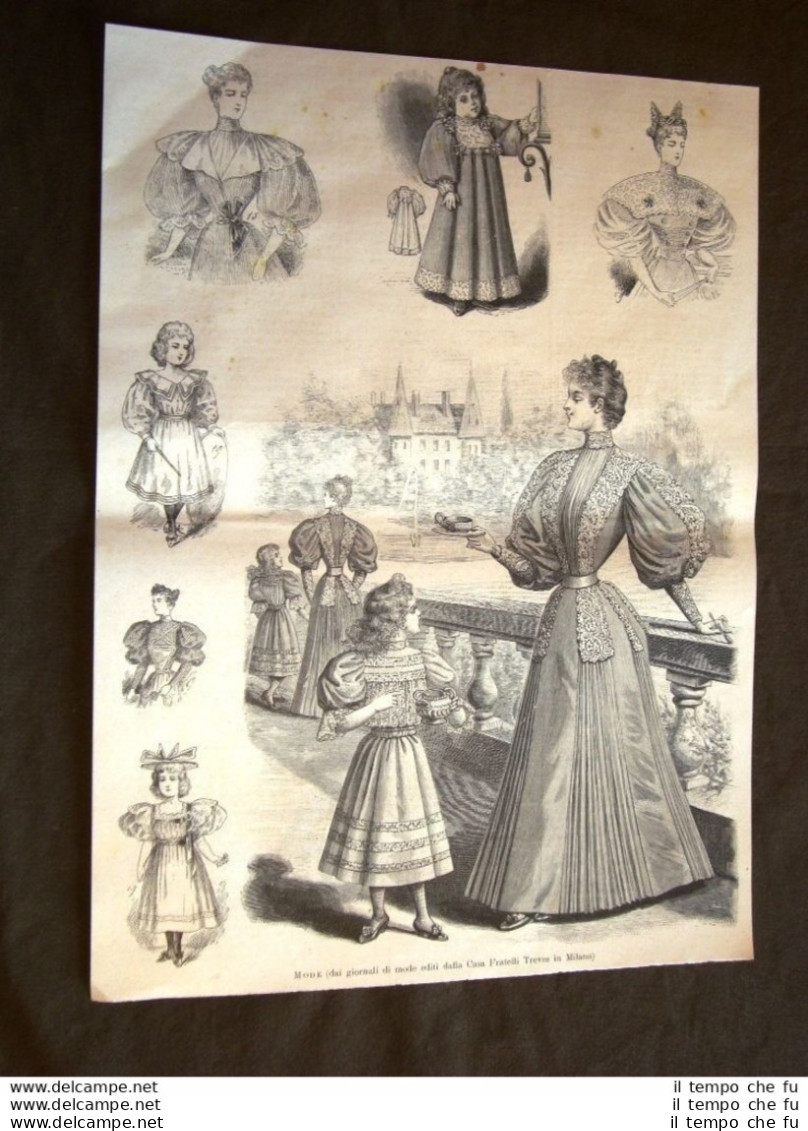 Moda E Costume In Italia Nel 1884 Abiti O Abito Per Donna, Signora E Bambina - Ante 1900