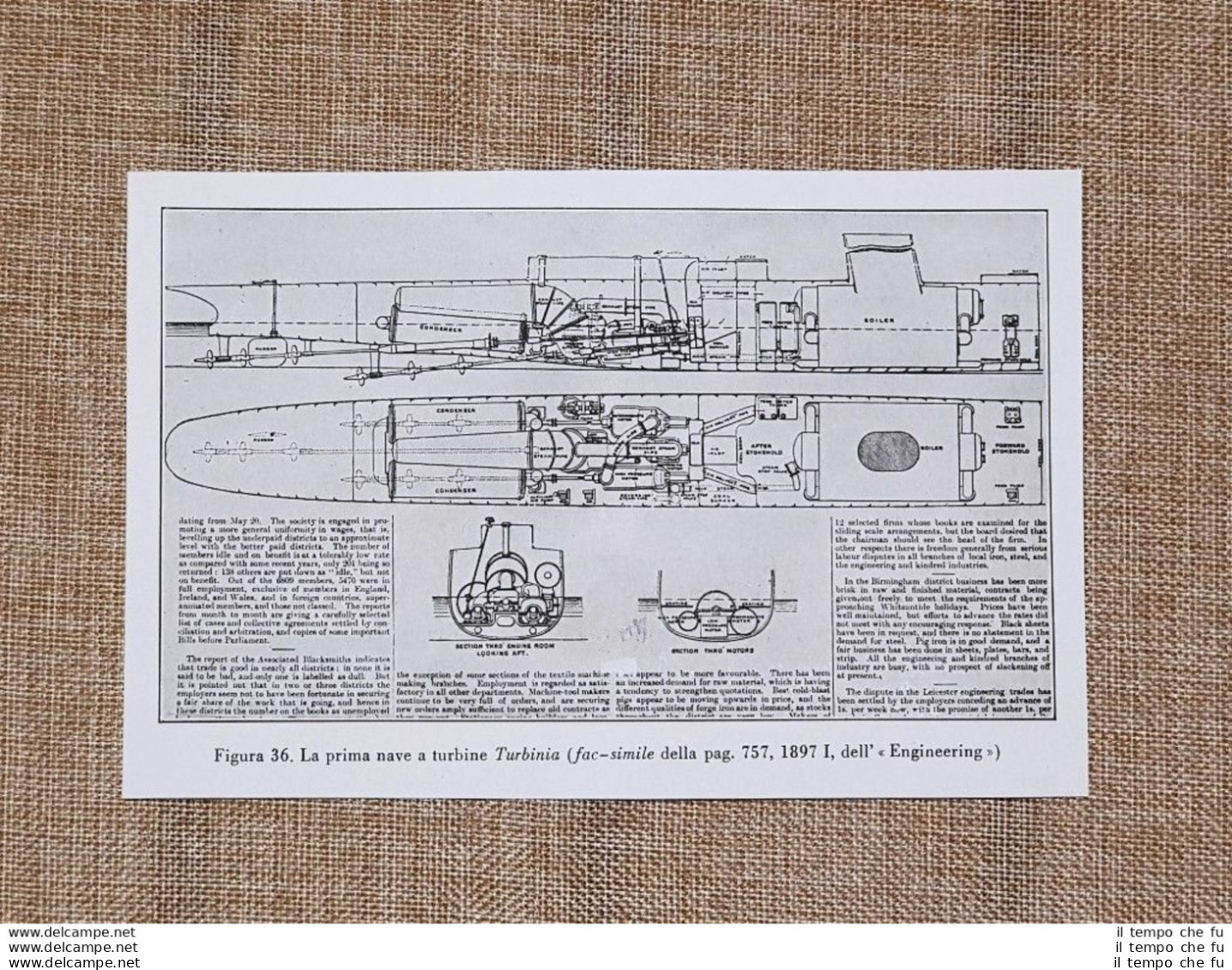 La Prima Nave A Turbine Turbinia Fac-simile Dell'Engineering Del 1897 Marina - Andere & Zonder Classificatie