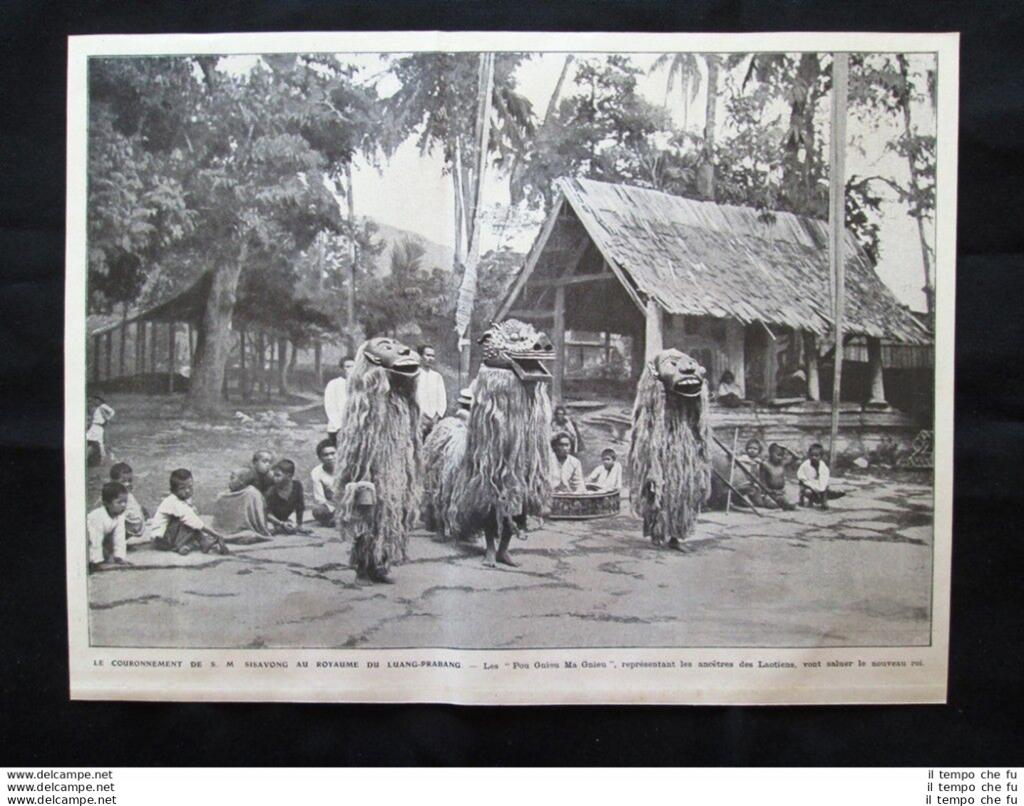 Incoronazione Di Sua Maestà Sisavong Nel Regno Di Luang-Prabang Stampa Del 1905 - Otros & Sin Clasificación