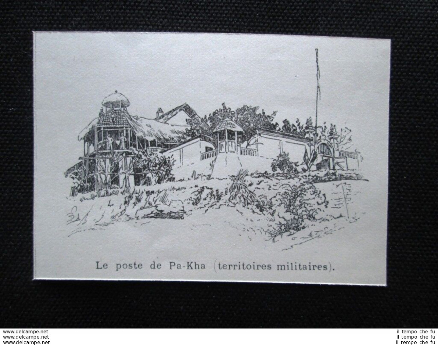 La Base Di Pa-Kha, In Laos (territori Militari) Stampa Del 1903 - Sonstige & Ohne Zuordnung