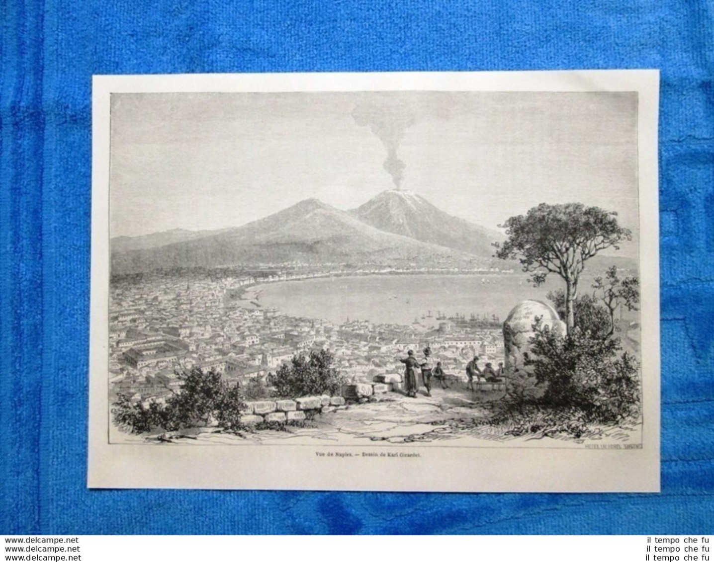 Gravure Année 1861 - Vue De Naples (Italie) - Veduta Di Napoli (Italia) - Before 1900