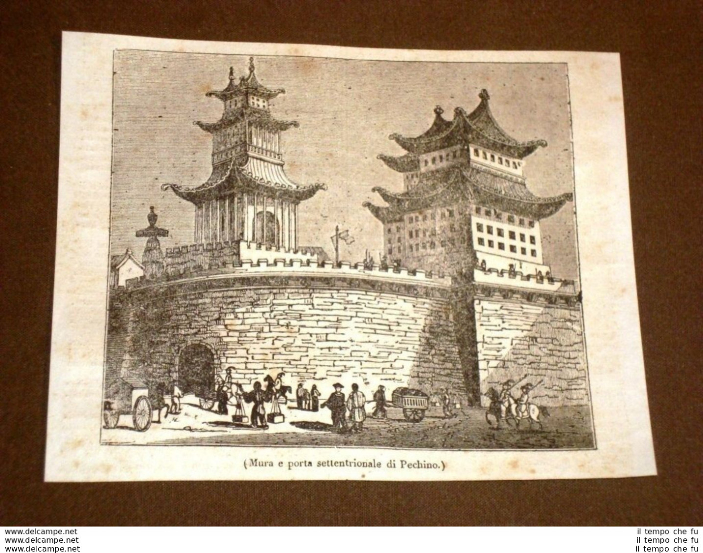 Rarissima Incisione Del 1836 Mura E Porta Di Pechino O Beij?ng - Cina - Voor 1900