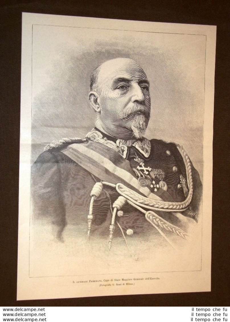 Generale Domenico Primerano Di Napoli Nel 1893 Capo Di Stato Maggiore In Italia - Voor 1900