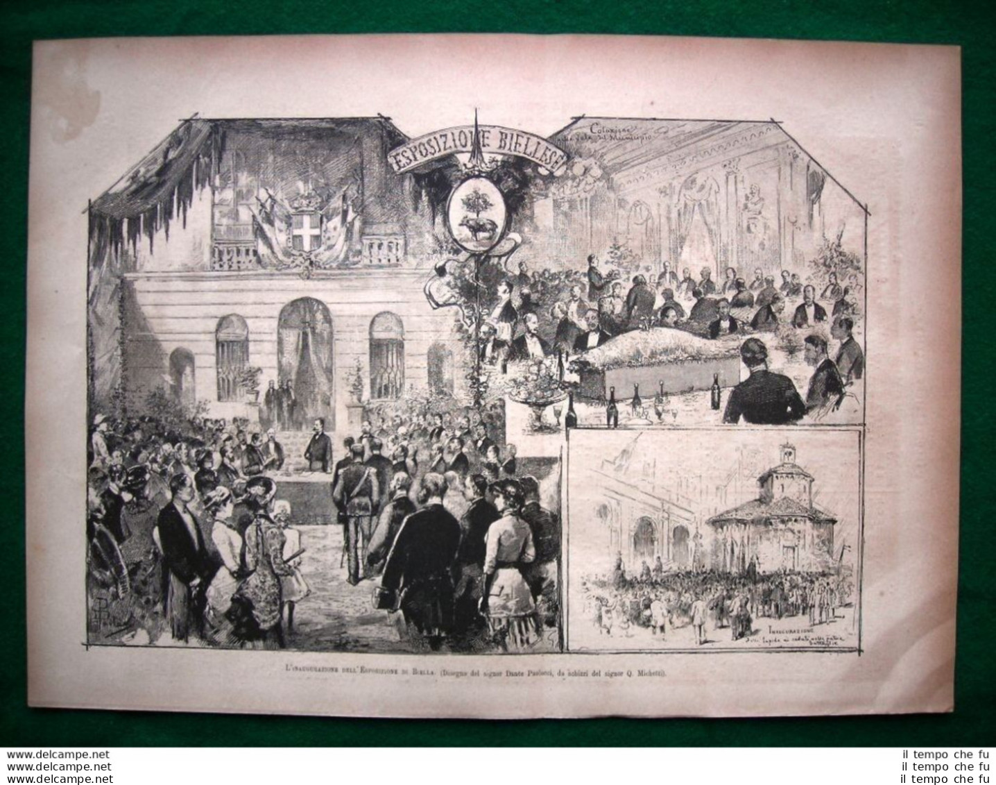 L'inaugurazione Dell'Esposizione Di Biella Nel 1882 (disegno Di Dante Paolocci) - Before 1900