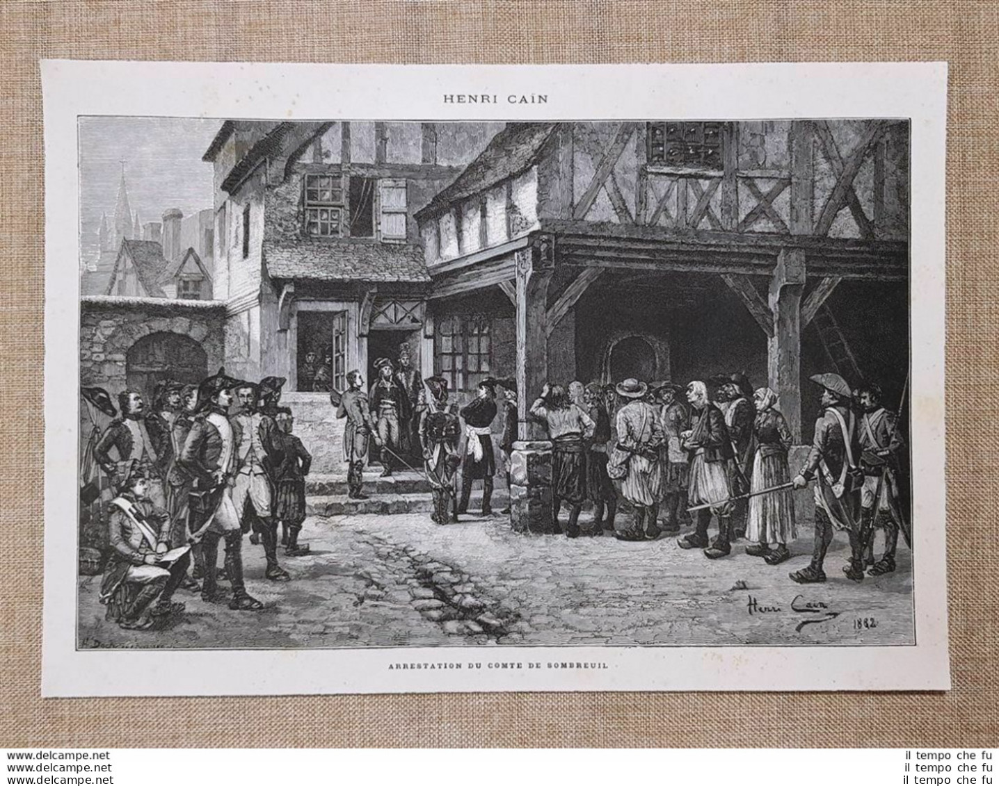 Arrest Of Comte Charles Virot De Sombreuil - Henri Cain Incisione Del 1882 - Voor 1900