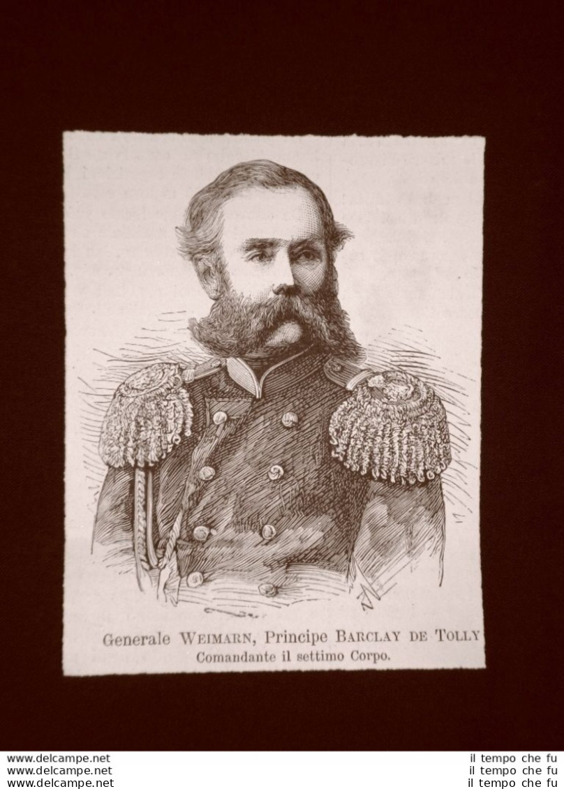 Guerra Russia Vs Turchia Nel 1877 Generale Russo Weimarn Principe Bar. De Tolly - Voor 1900