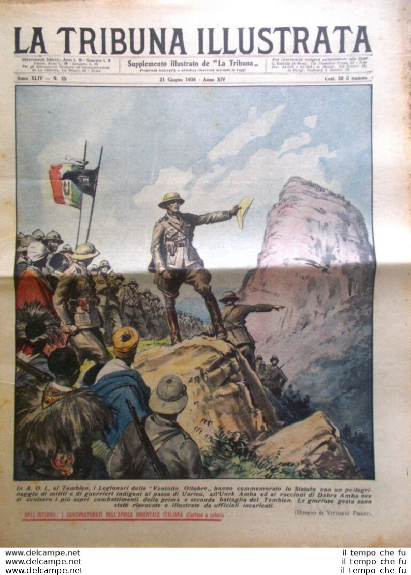 La Tribuna Illustrata 21 Giugno 1936 Gino Bartali Africa Orientale Italiana Giro - Altri & Non Classificati