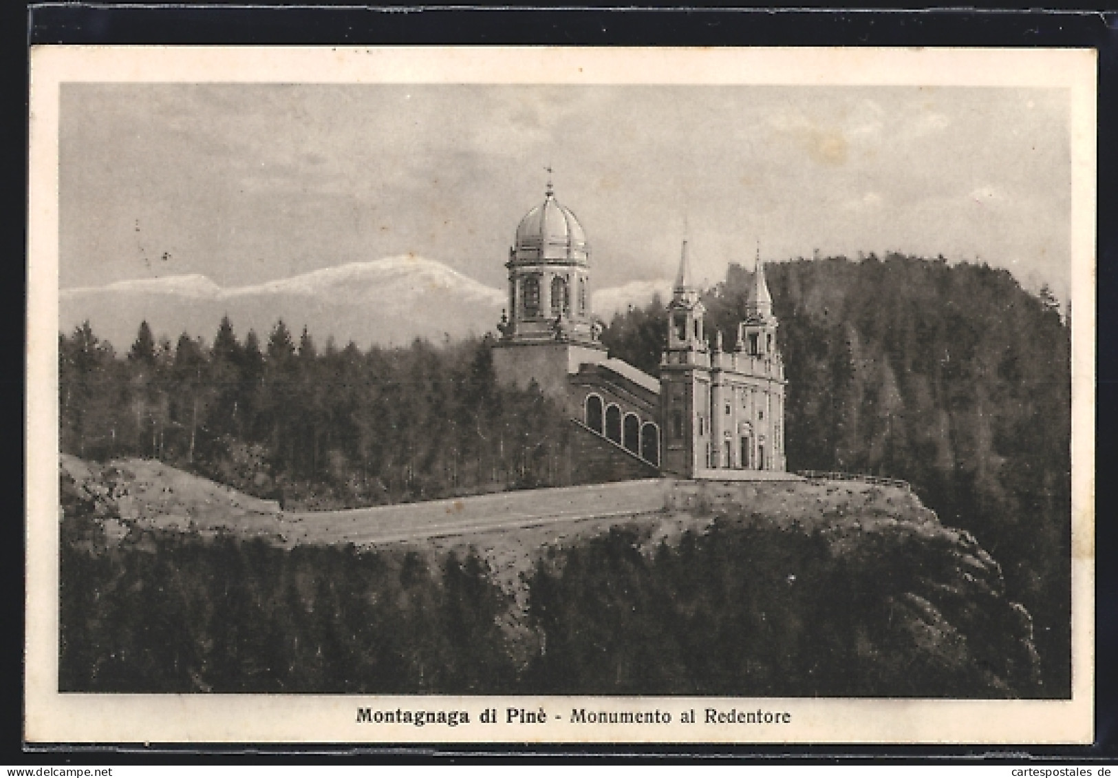 Cartolina Montagnaga Di Pinè, Monumento Al Redentore  - Autres & Non Classés