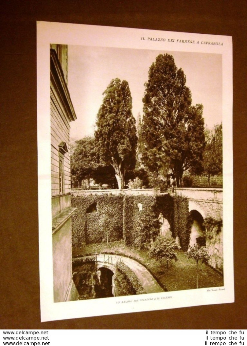 Caprarola Nel 1928 Palazzo Dei Farnese Giardino Fossato Mappamondo Concilio - Autres & Non Classés