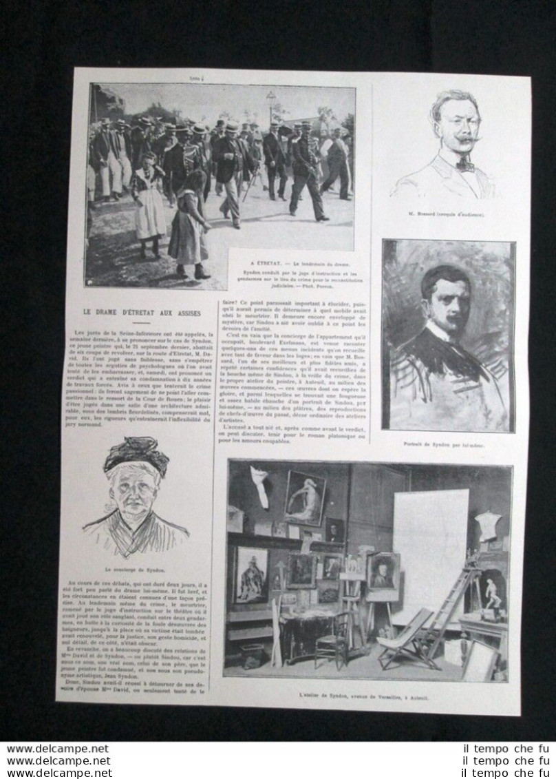 La Tragedia Di Etretat: Bossard - Syndon Stampa Del 1902 - Andere & Zonder Classificatie
