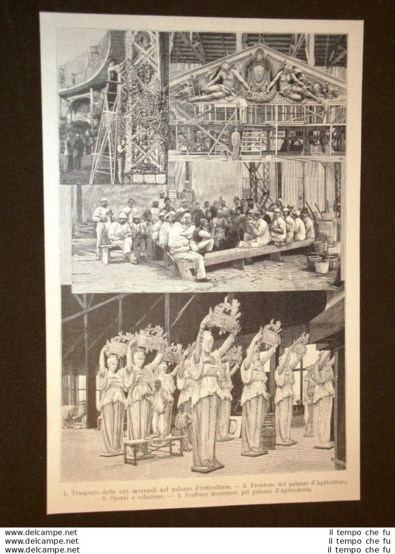 Esposizione Colombiana A Chicago Nel 1893 Trasporto Delle Viti Operai Sculture - Before 1900