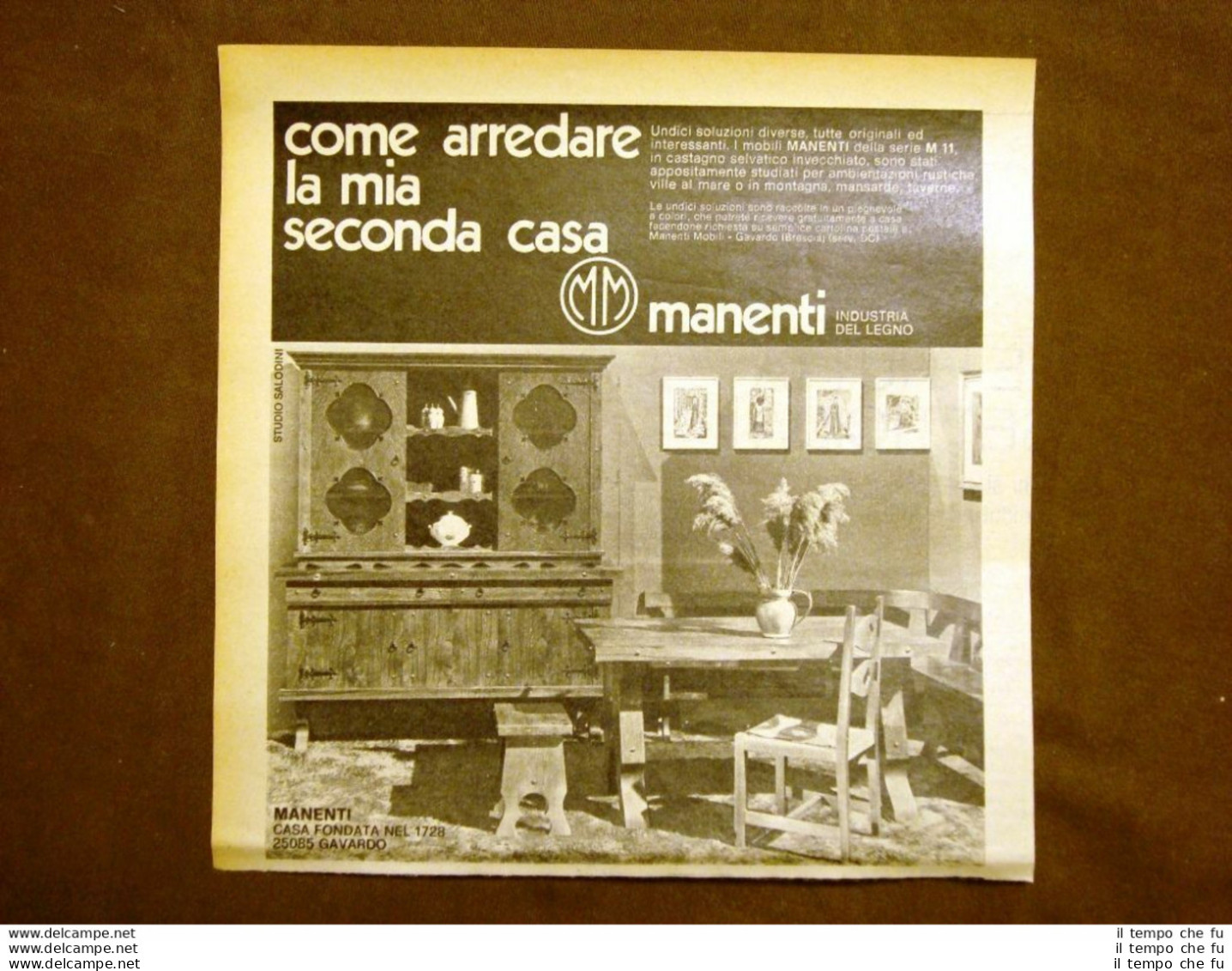 Mamenti Industria Del Legno Gavardo Dal 1728 Pubblicità Vintage Anni '70 - Otros & Sin Clasificación