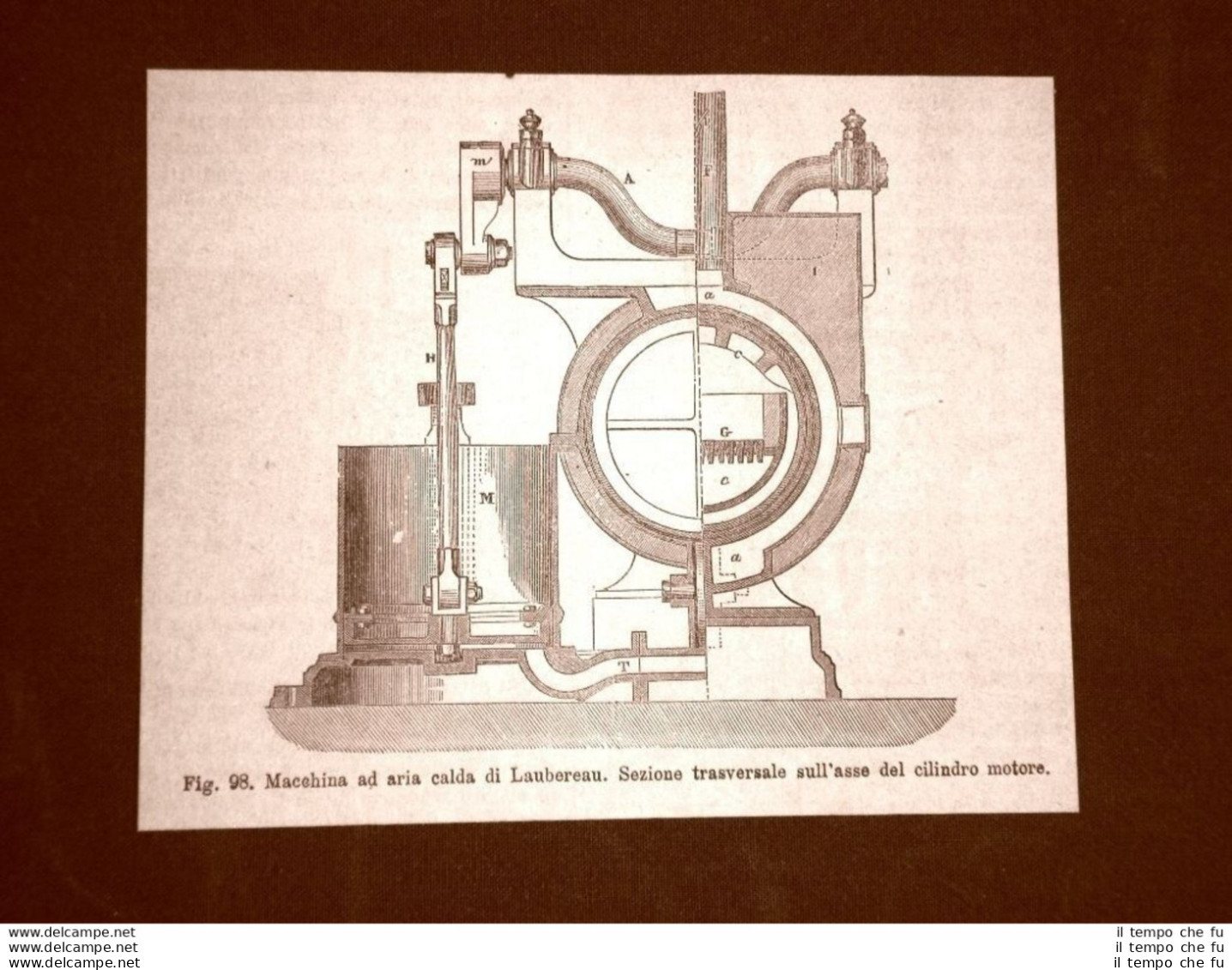 Incisione Del 1875 Invenzione La Macchina Ad Aria Calda Di Laubereau - Before 1900