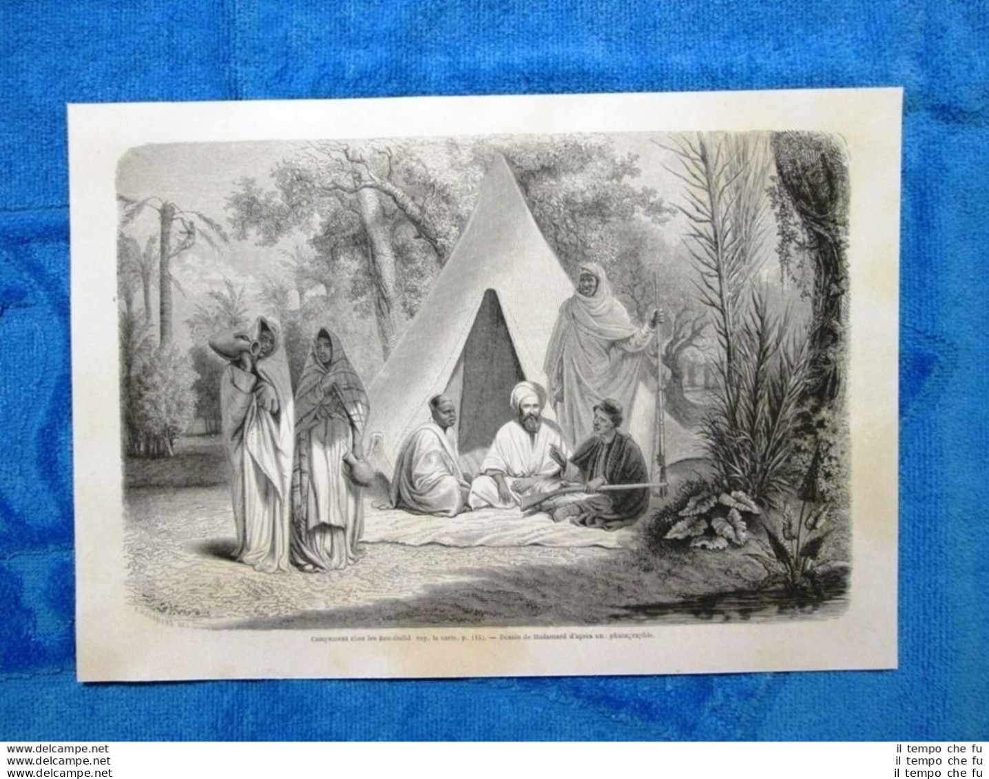 Gravure Année 1861 - Campement Chez Les Ben-Oulid - Accampamento A Ben-Oulid - Vor 1900