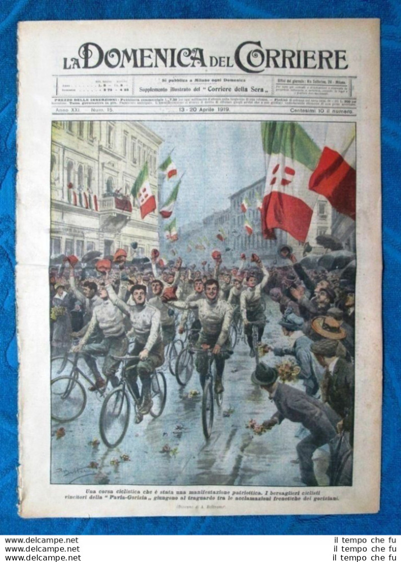 La Domenica Del Corriere 13 Aprile 1919 Bersaglieri Ciclisti - Nuova Zelanda - Otros & Sin Clasificación