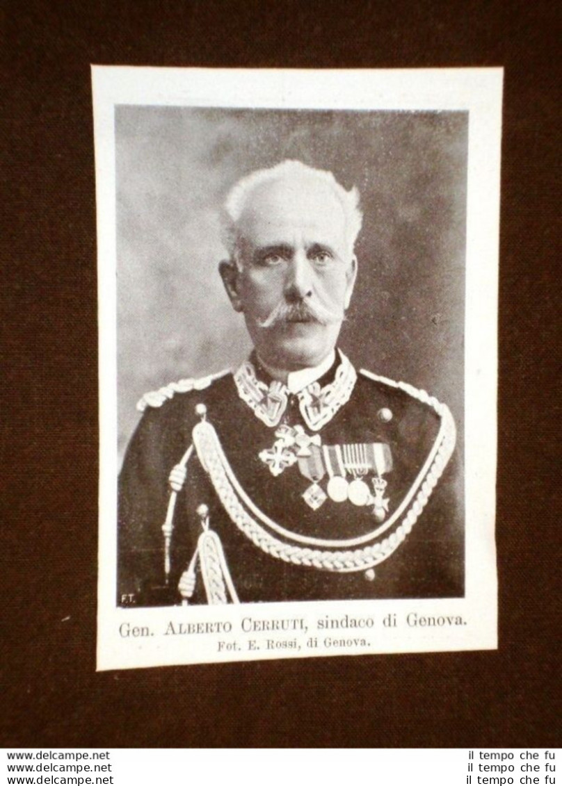 Generale Alberto Cerruti Sindaco Di Genova Senatore In Italia Nel 1905 - Otros & Sin Clasificación