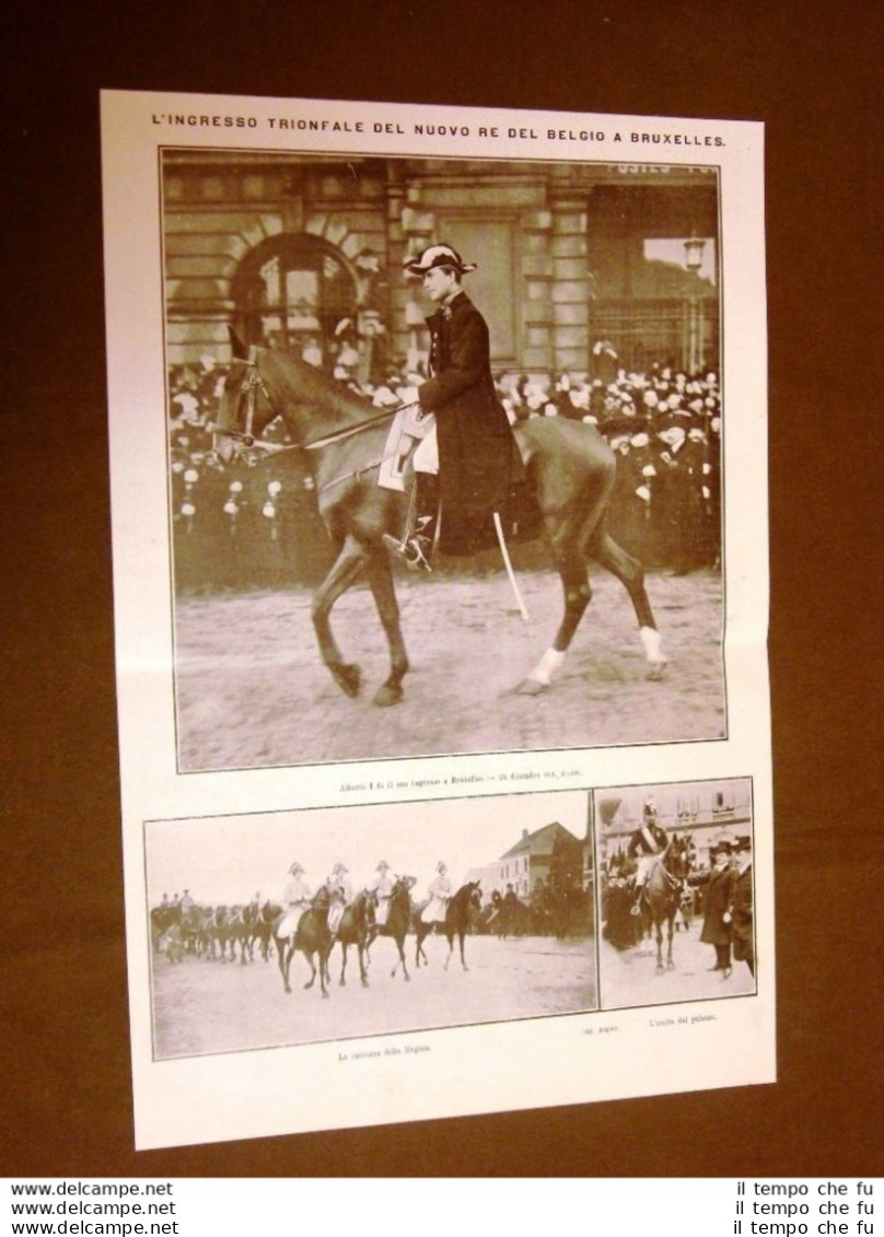 Bruxelles Nel 1910 L'ingresso Di Alberto I Nuovo Re Del Belgio - Otros & Sin Clasificación