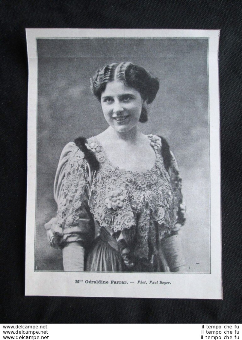 Geraldine Ferrar, Soprano Statunitense Stampa Del 1905 - Other & Unclassified