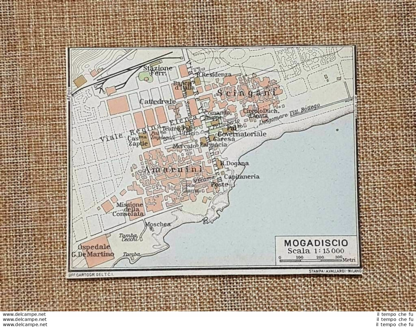 Pianta O Piantina Del 1929 Mogadiscio O Muqdisho Benadir Somalia T.C.I. - Mapas Geográficas