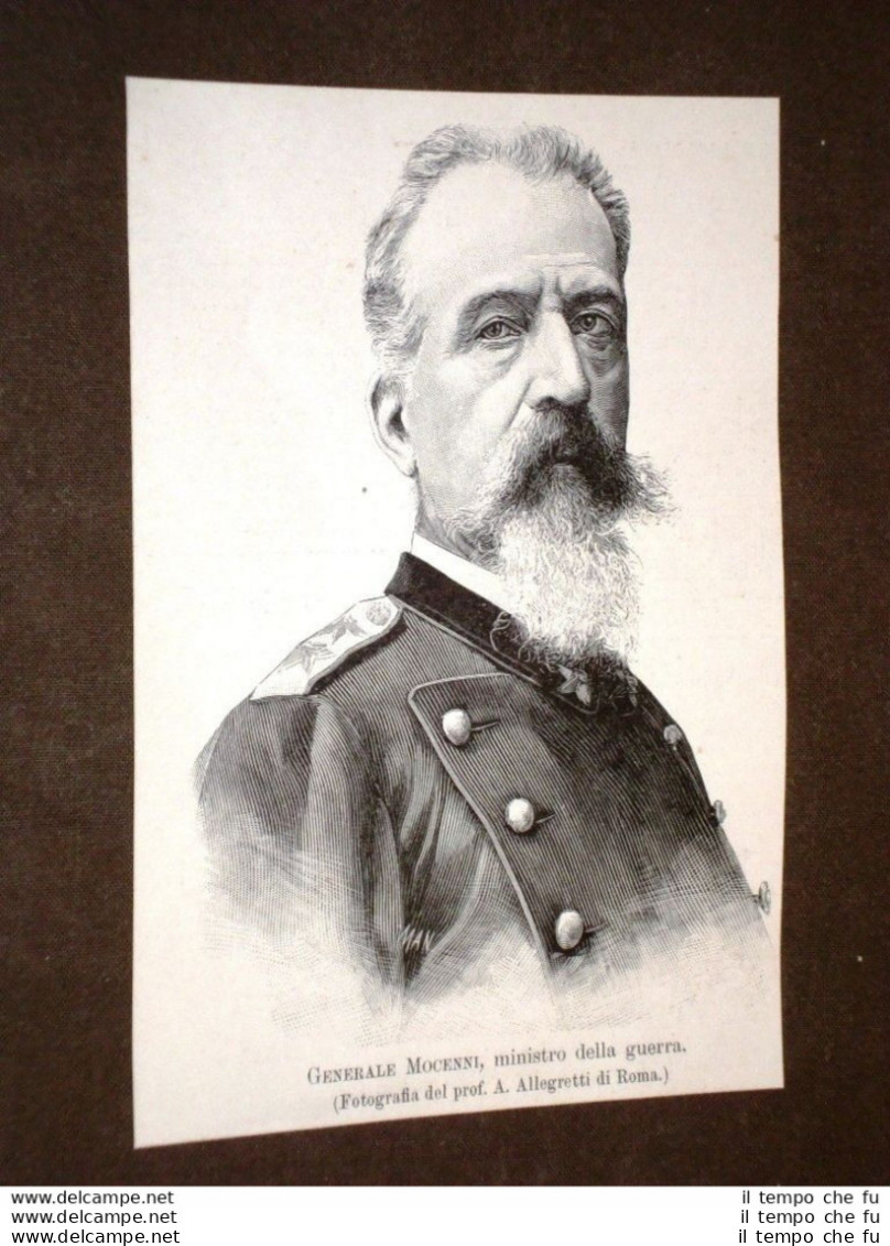 Generale Stanislao Mocenni Di Siena Nel 1893 Ministro Della Guerra - Avant 1900