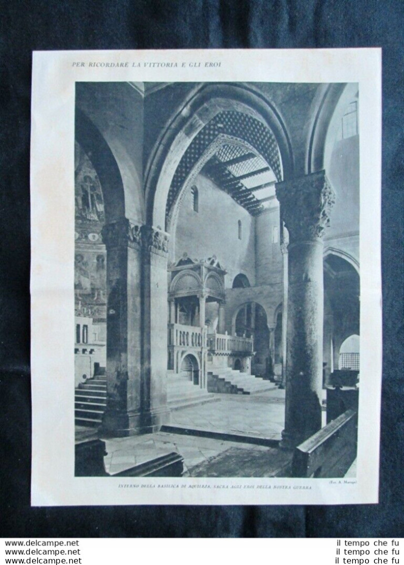 Basilica Di Aquileja + Adolfo Wildt: Busto Di Damiano Chiesa Stampa Del 1927 - Sonstige & Ohne Zuordnung