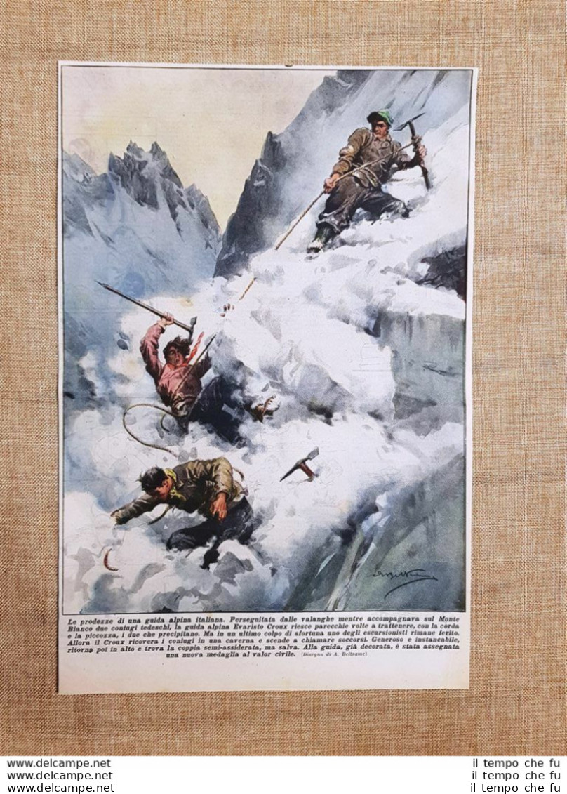 Retrocopertina La Domenica Del Corriere Del 1939 Alpino Evaristo Croux Beltrame - Autres & Non Classés