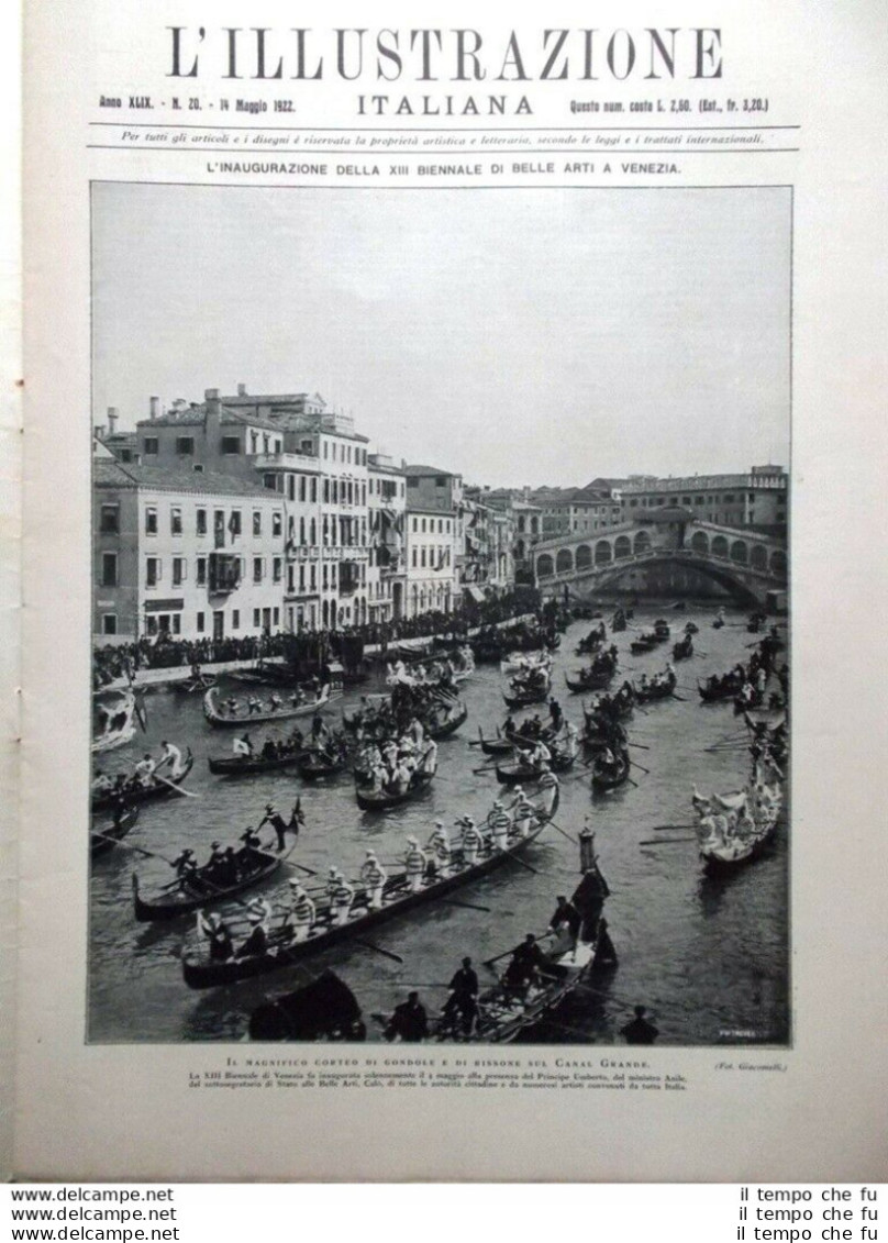 L'Illustrazione Italiana Del 14 Maggio 1922 Biennale Venezia Università Padova - Altri & Non Classificati