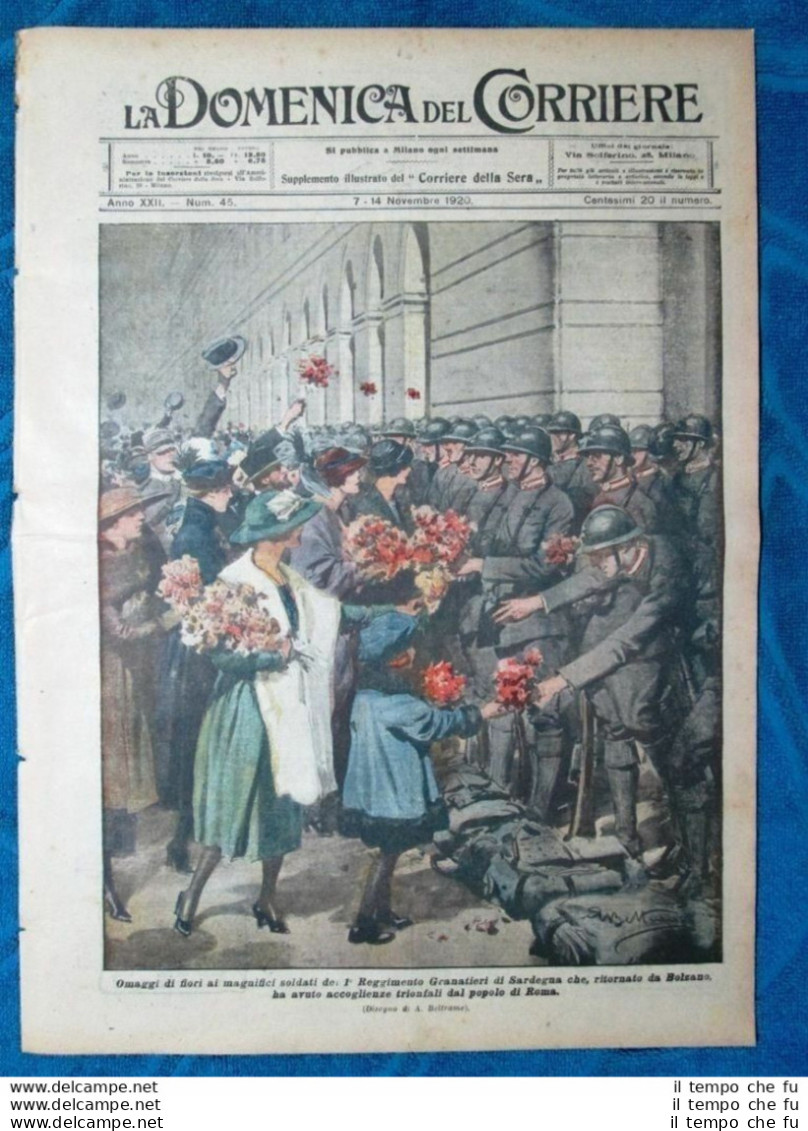 La Domenica Del Corriere 7 Novembre 1920 Bolzano - Norvegia - Alessandro,Grecia - Autres & Non Classés
