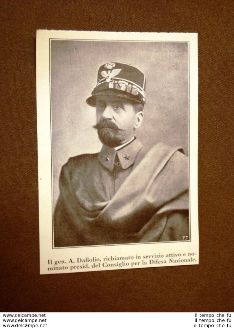 Generale Alfredo Dallolio 1923 Bologna 21 Giugno 1853 – Roma 20 Settembre 1952 - Other & Unclassified