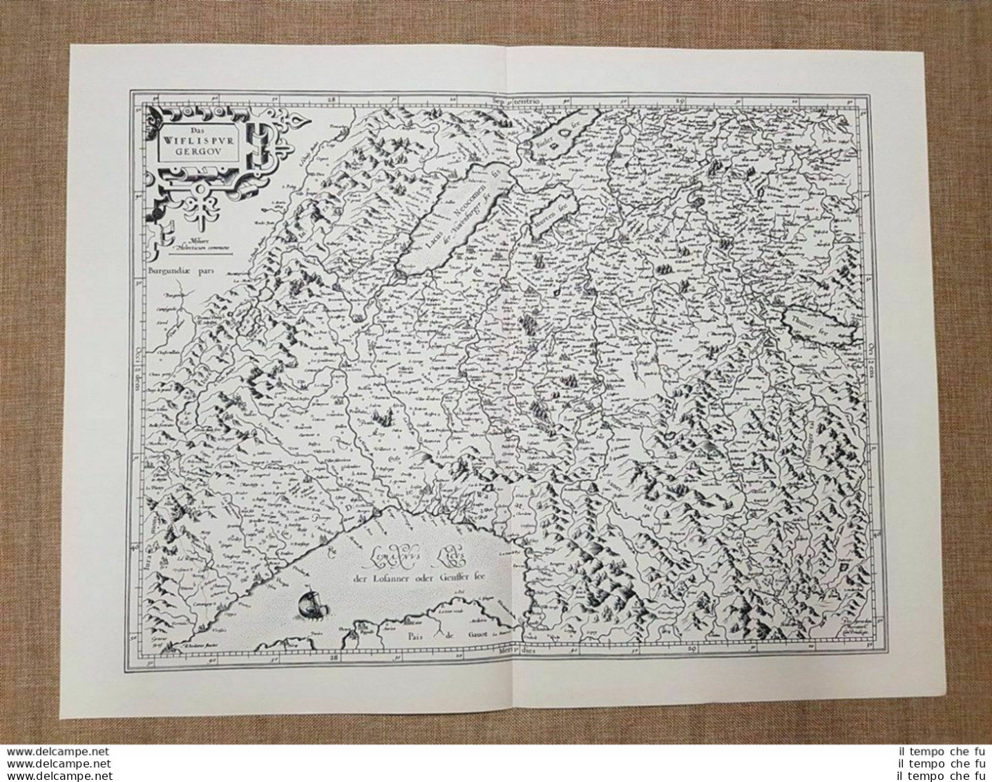 Carta Geografica O Mappa Wiflispurgergow Anno 1650 Ristampa - Geographical Maps