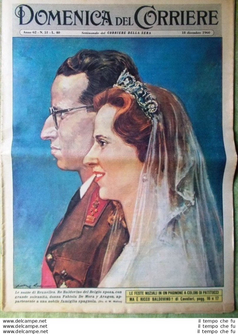 La Domenica Del Corriere 18 Dicembre 1960 Baldovino Matrimonio Rascel Plagio - Altri & Non Classificati