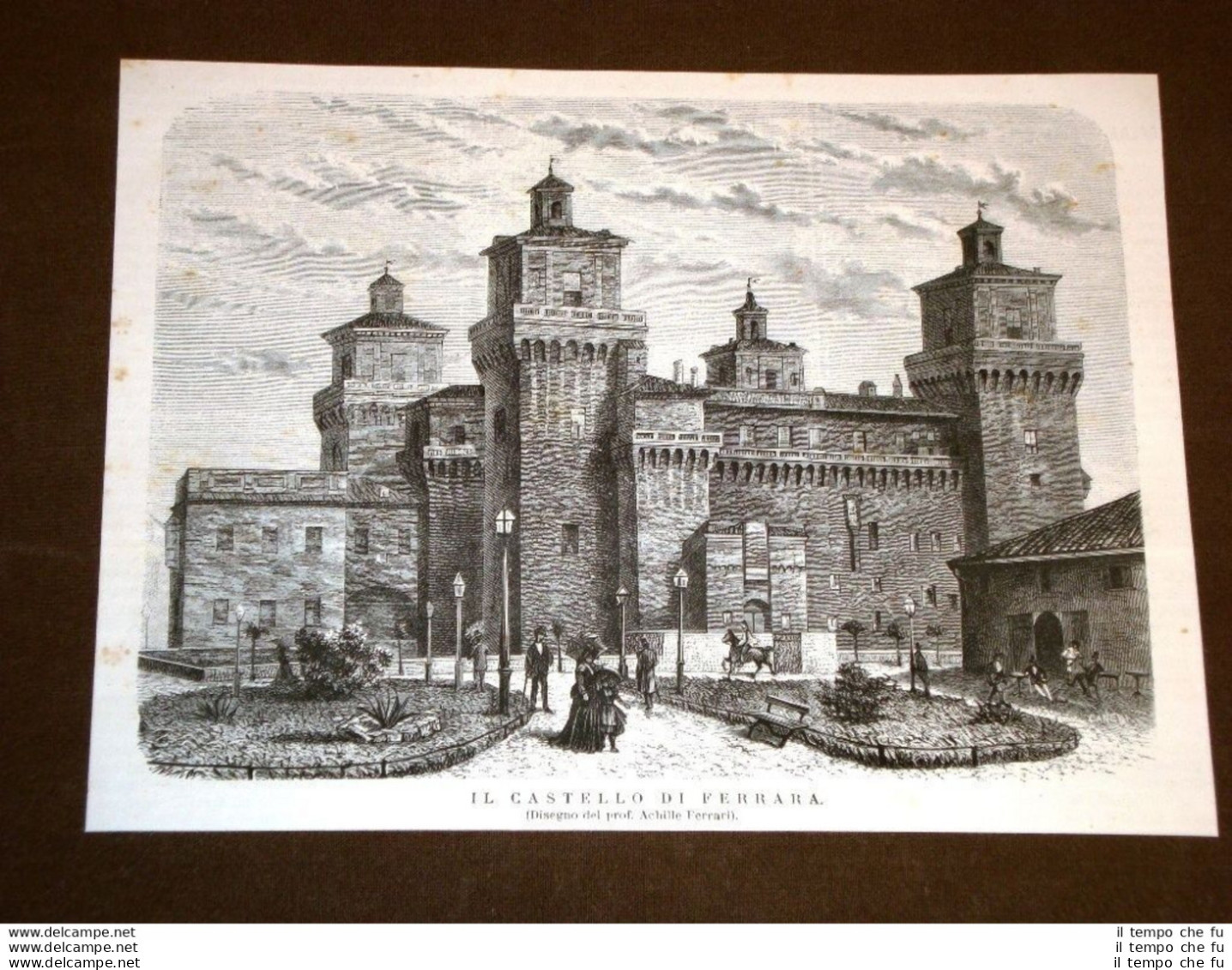 Rarissima Veduta Del Castello Di Ferrara Nel 1875 - Vor 1900