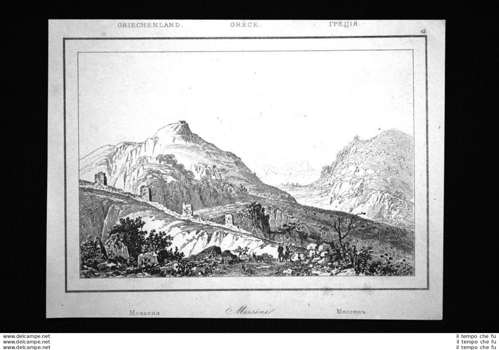 Veduta Di Messene, Grecia Incisione Del 1850 L'Univers Pittoresque - Vor 1900
