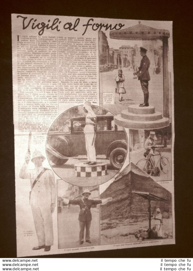 Stampa Del 1932 Vigili Urbani Cairo Pizzardone Di Roma Beirut Corsica Piramidi - Altri & Non Classificati