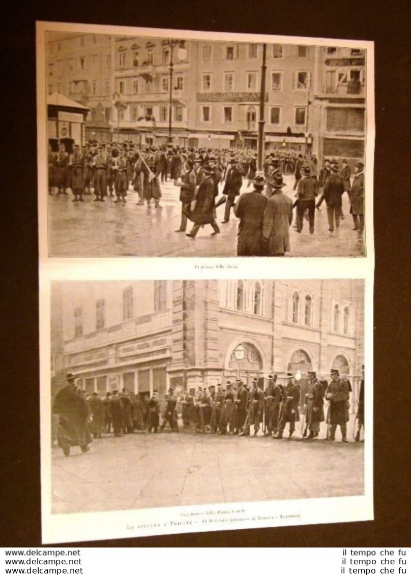 La Rivolta Di Trieste Nel 1902 Piazza Della Borsa E Piazza Grande - Altri & Non Classificati