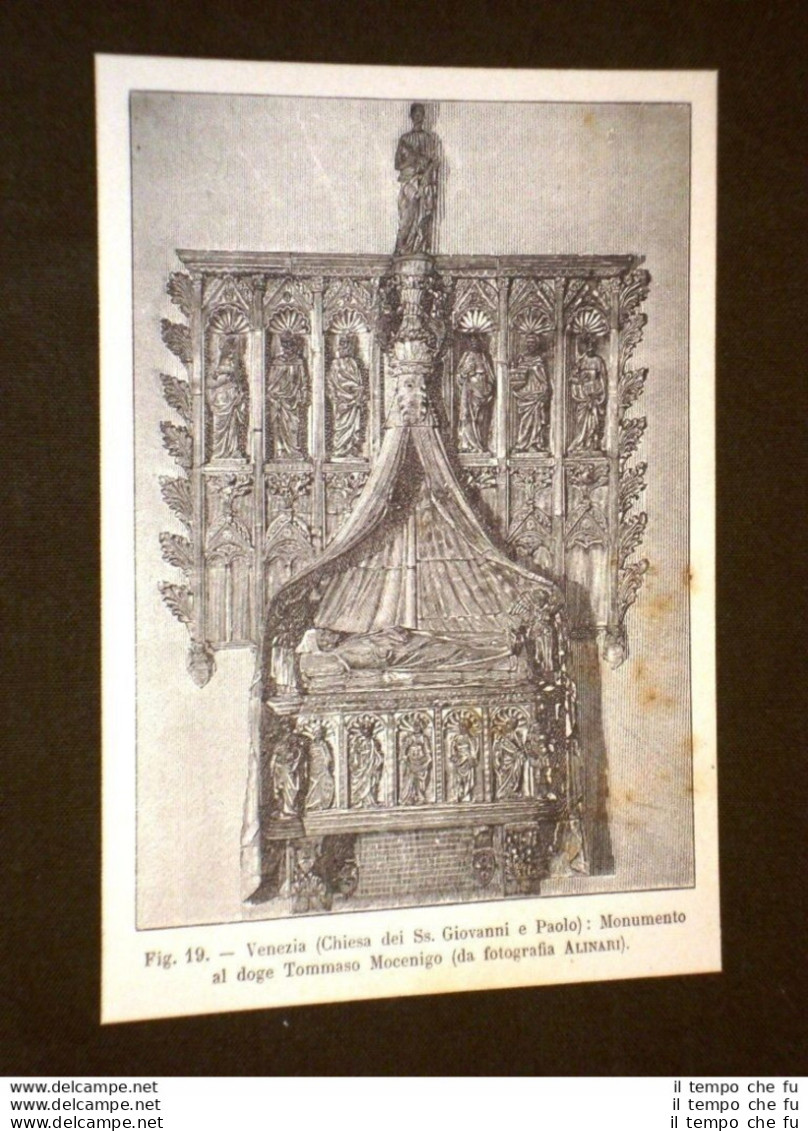 Rara Veduta Di Venezia Di Fine '800 Chiesa San Giovanni E Paolo Al Doge Mocenigo - Vor 1900