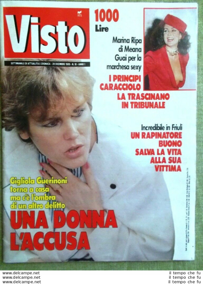 Visto Ex Domenica Del Corriere 28 Dicembre 1989 Guerinoni Iglesias Gregori Meana - Andere & Zonder Classificatie