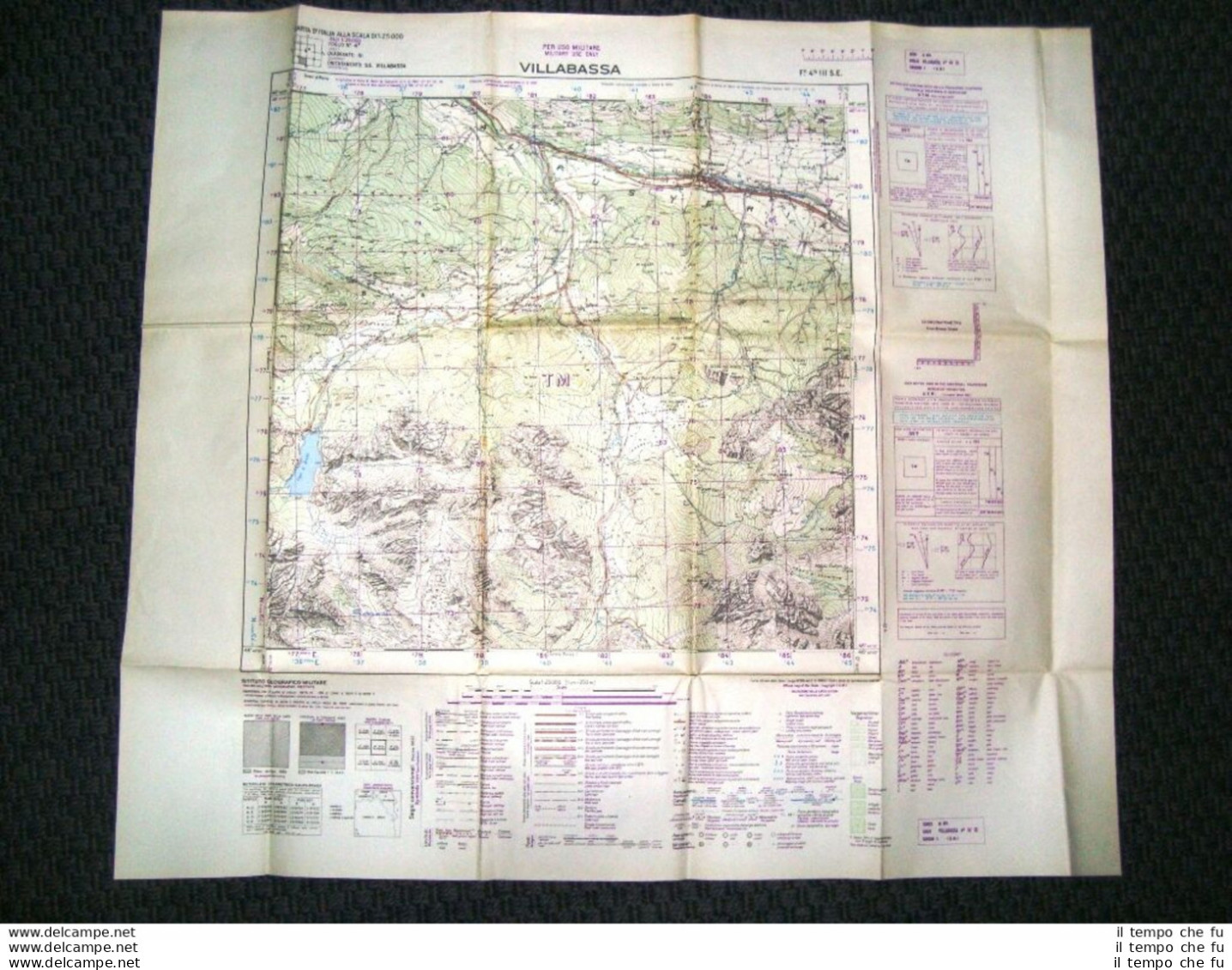 Grande Carta Topografica Villabassa Bolzano Trentino Dettagliatissima I.G.M. - Landkarten