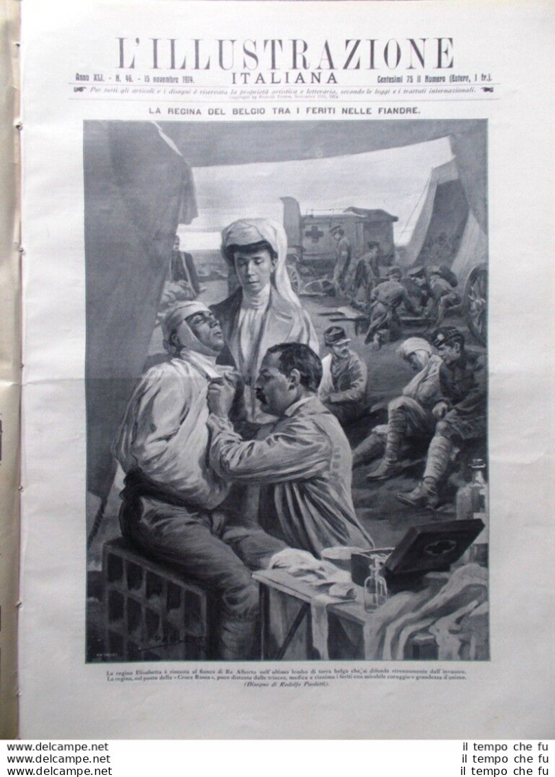 L'illustrazione Italiana 15 Novembre 1914 WW1 Fiandre Lemire Belgio Aisne Tsing - Andere & Zonder Classificatie