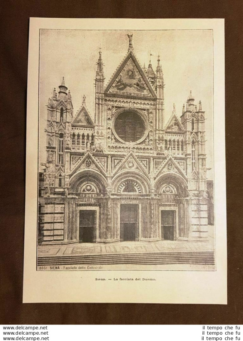 Siena Nel 1896 La Facciata Del Duomo Toscana - Avant 1900