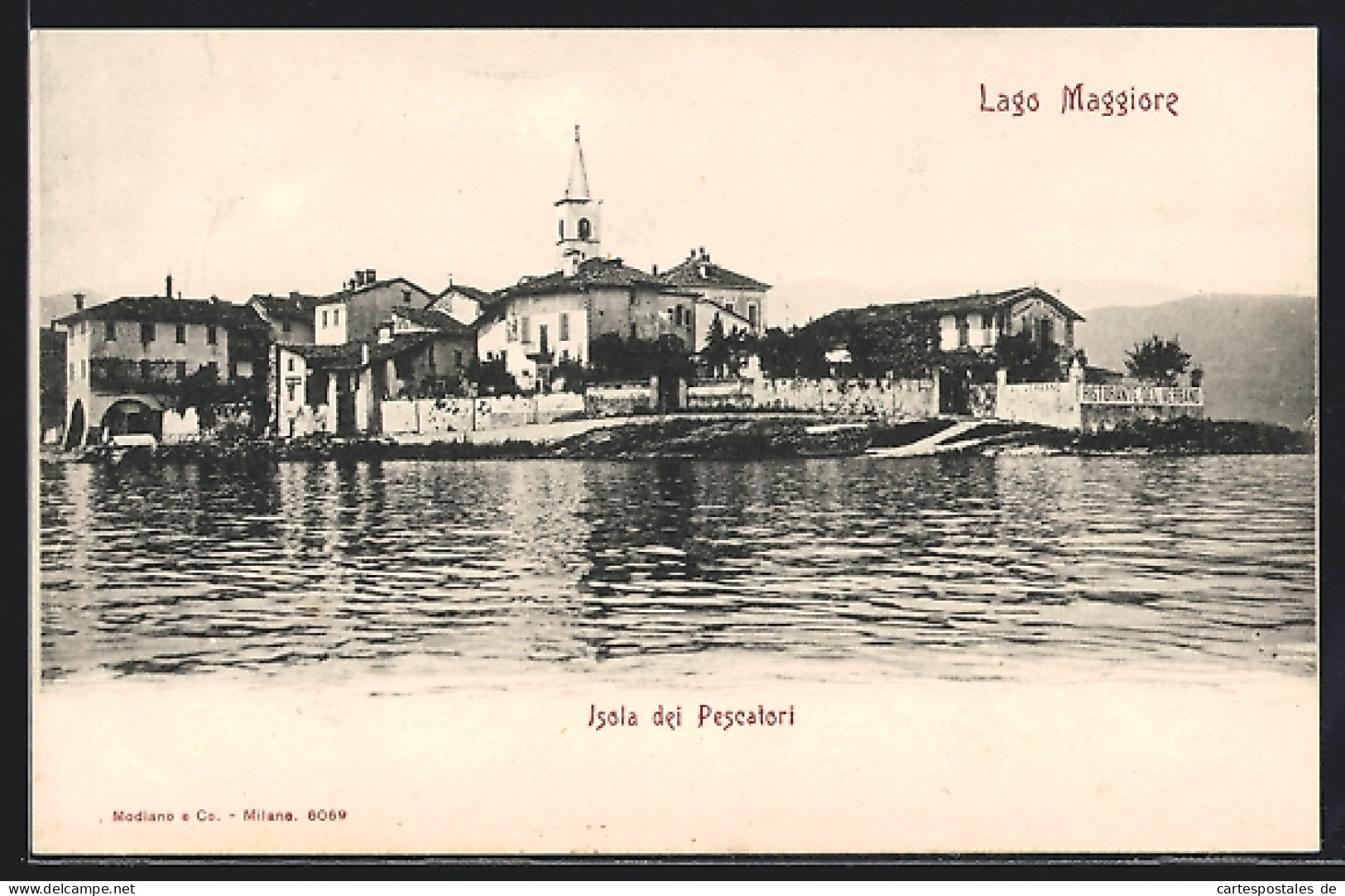 Cartolina Isola Dei Pescatori, Lago Maggiore, Bootspartie Mit Blick Zur Kirche  - Autres & Non Classés