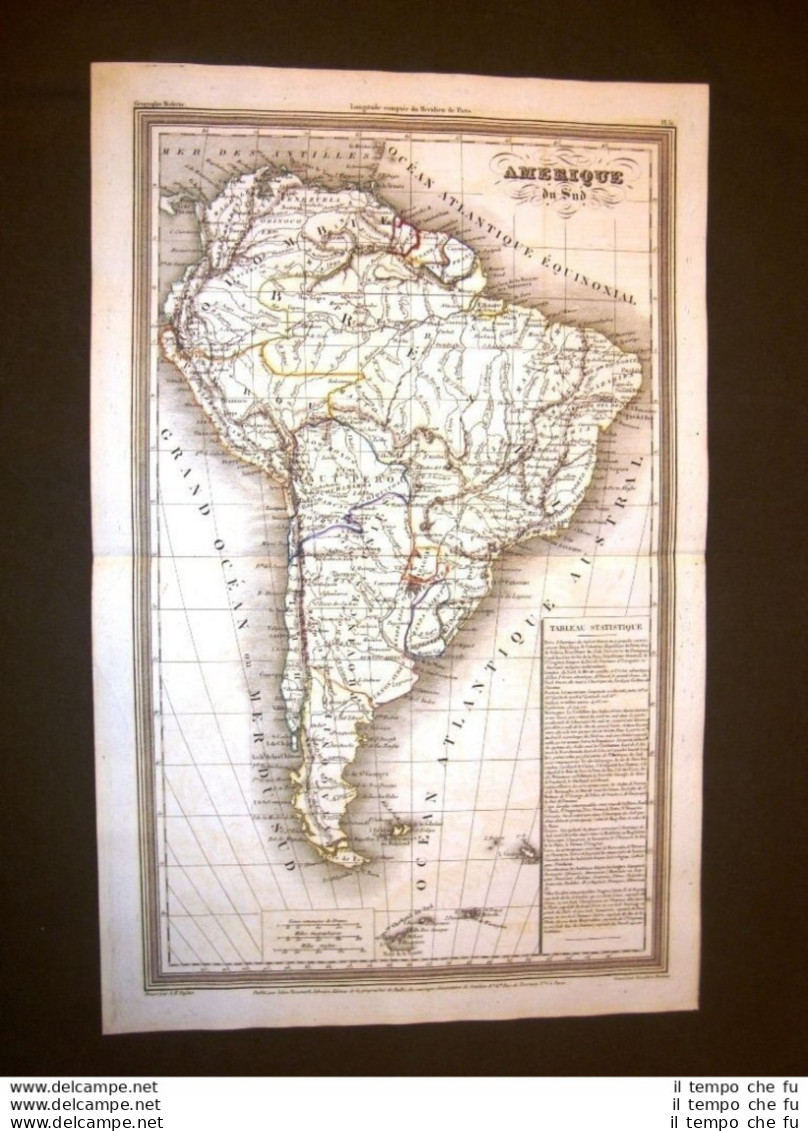 Carta Geografica Mappa Dufour Del 1840 America Del Sud - South America - Vor 1900