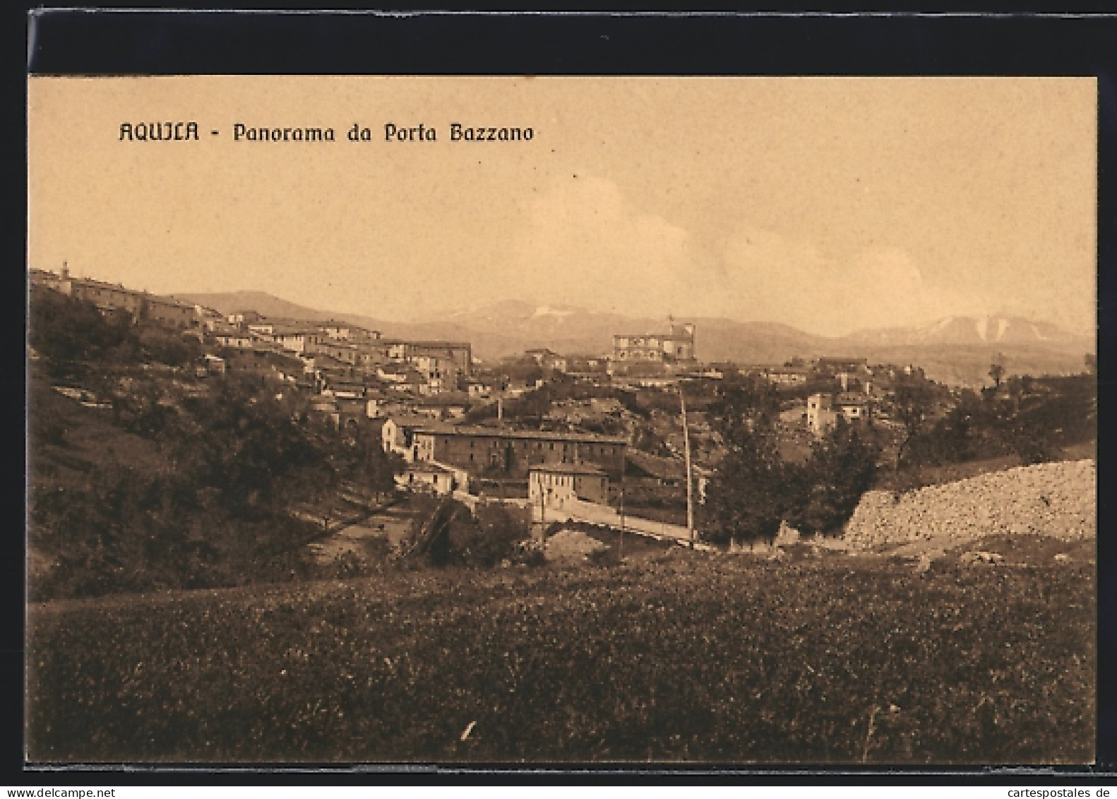 Cartolina Aquila, Panorama Da Porta Bazzano  - L'Aquila