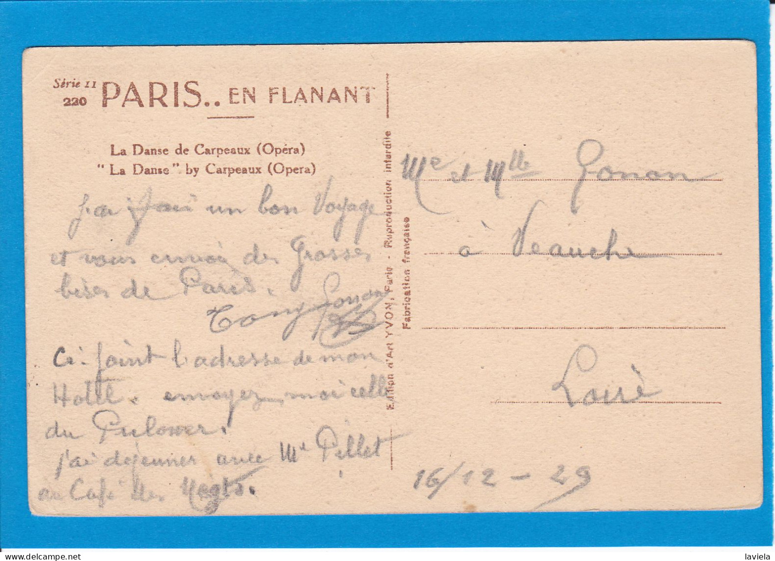 75 PARIS - La Danse De Carpeaux (Opéra) - Circulée 1929 - Autres Monuments, édifices
