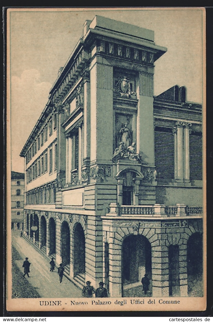 Cartolina Udine, Nuovo Palazzo Degli Uffici Del Comune  - Udine