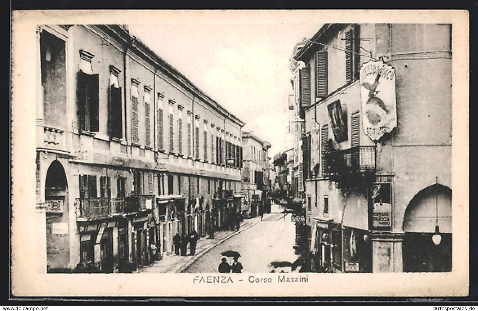 Cartolina Faenza, Corso Mazzini  - Faenza